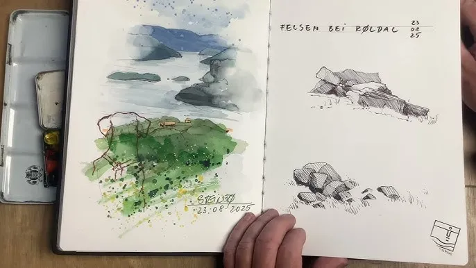 Texturas y colores en un sketchbook